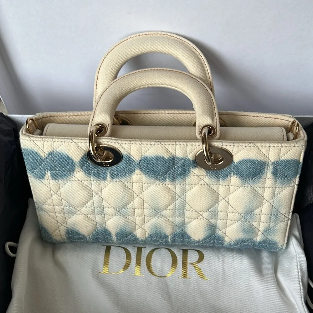 ⭐️ Dior Lady D-Joy Cannage Quilted Denim Medium - Picture 5 of 16